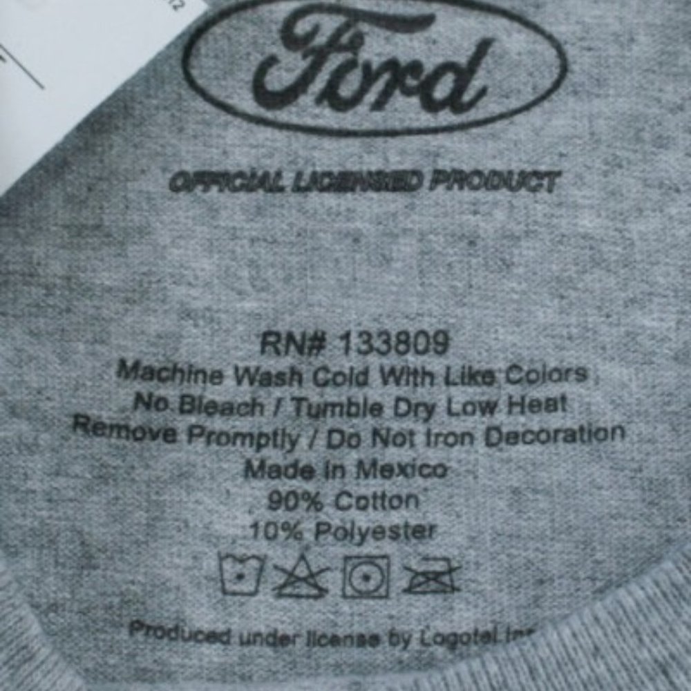 Ford Thunderbird T-Shirt Vintage T-Bird Gray NWT - Picture 3 of 3